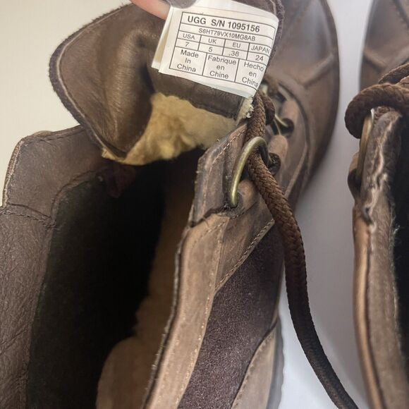 UGG Heather Women’s Sz 7 Waterproof Duck Boots Ankle Brown S/N 1095156 EUC - Picture 7 of 9